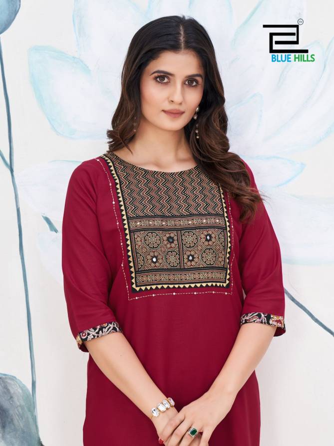 Cadbury By Blue Hills Block Print Rayon Kurtis Wholesale Price In Surat